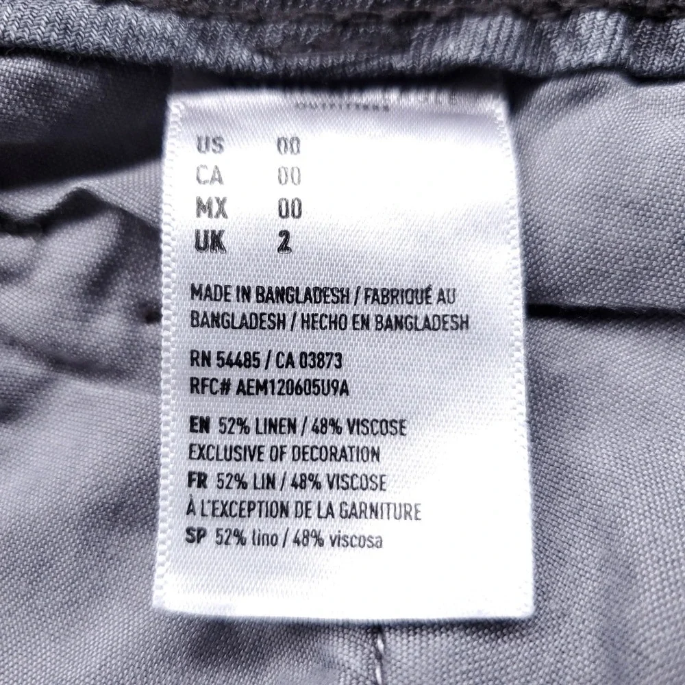 American Eagle Linen Blend Mini Shorts Women 00 Gray Summer Casual Boho Beachy